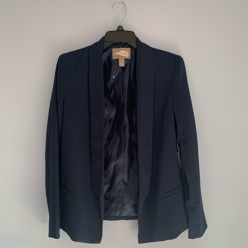 Forever 21  Contemporary Open Front Blazer - Teal